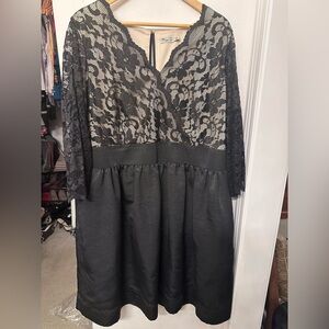 Eliza J scalloped black cocktail dress, size 18W